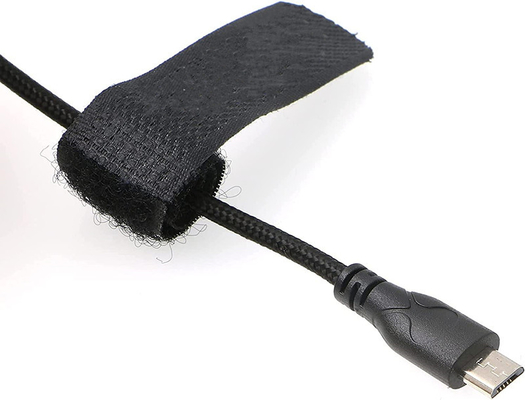 کابل برق قابل چرخش زاویه راست Lemos 2 پین به Micro USB برای ARRI Z CAM E2 Flagship to Nucleus Nano Braided Wire