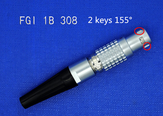FGI 1B 308 8 پین اتصال دهنده های کابل دایره ای برای کابل داده لایکا، 2 کلید 155 درجه اتصالات کابل